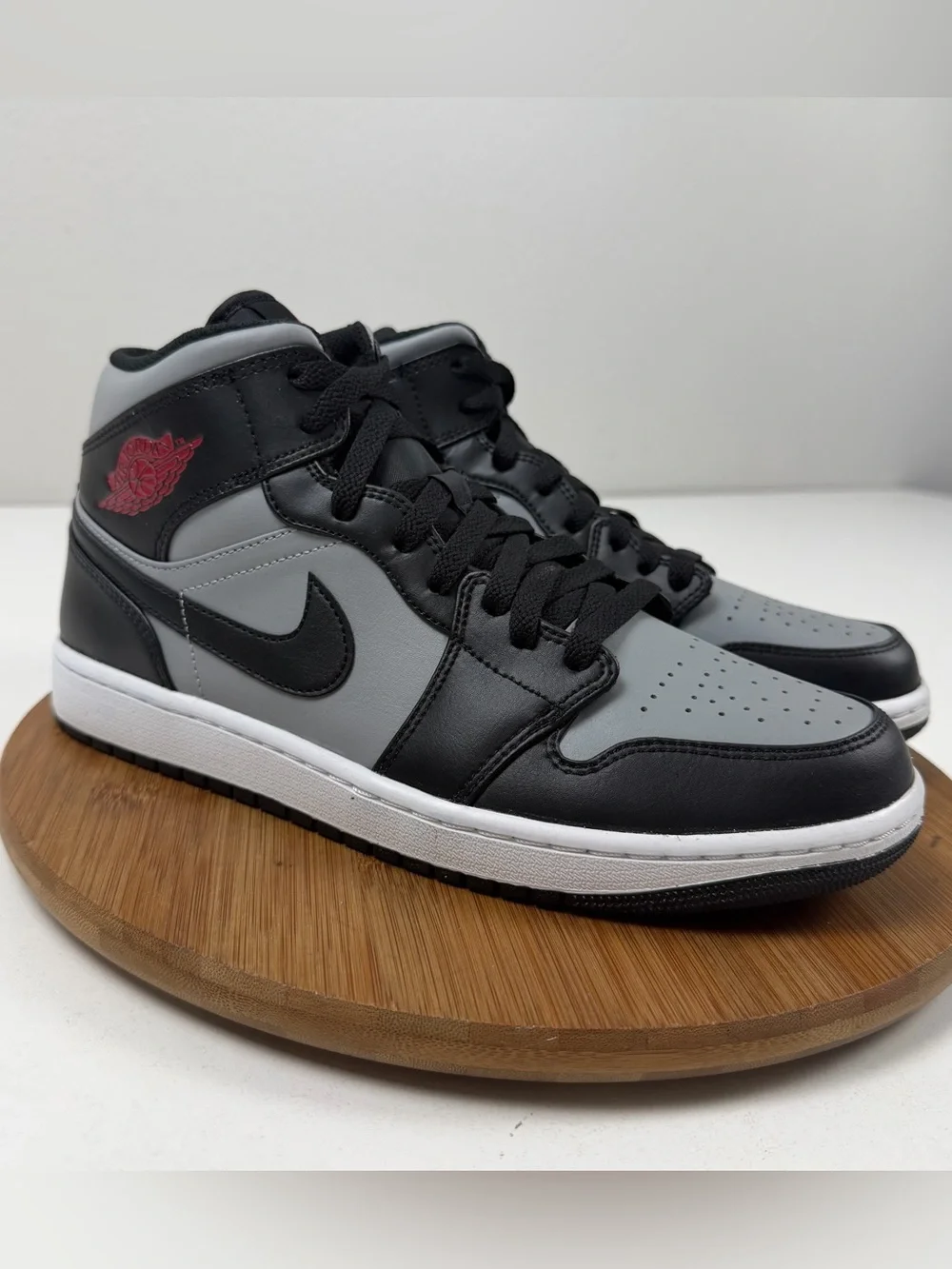 Jordan Mid-Top Sneakers - Black/Gray with Red Accent